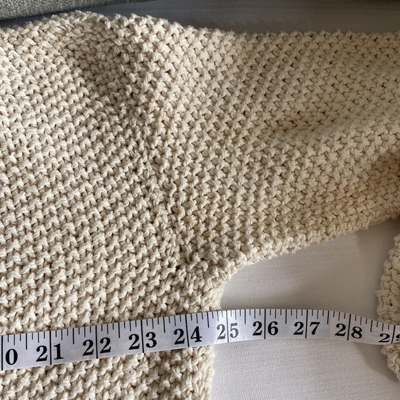 Pure Womens White Cotton Long Sleeve Handknit Button Up Cardigan Sweater L/XL - Picture 7 of 10